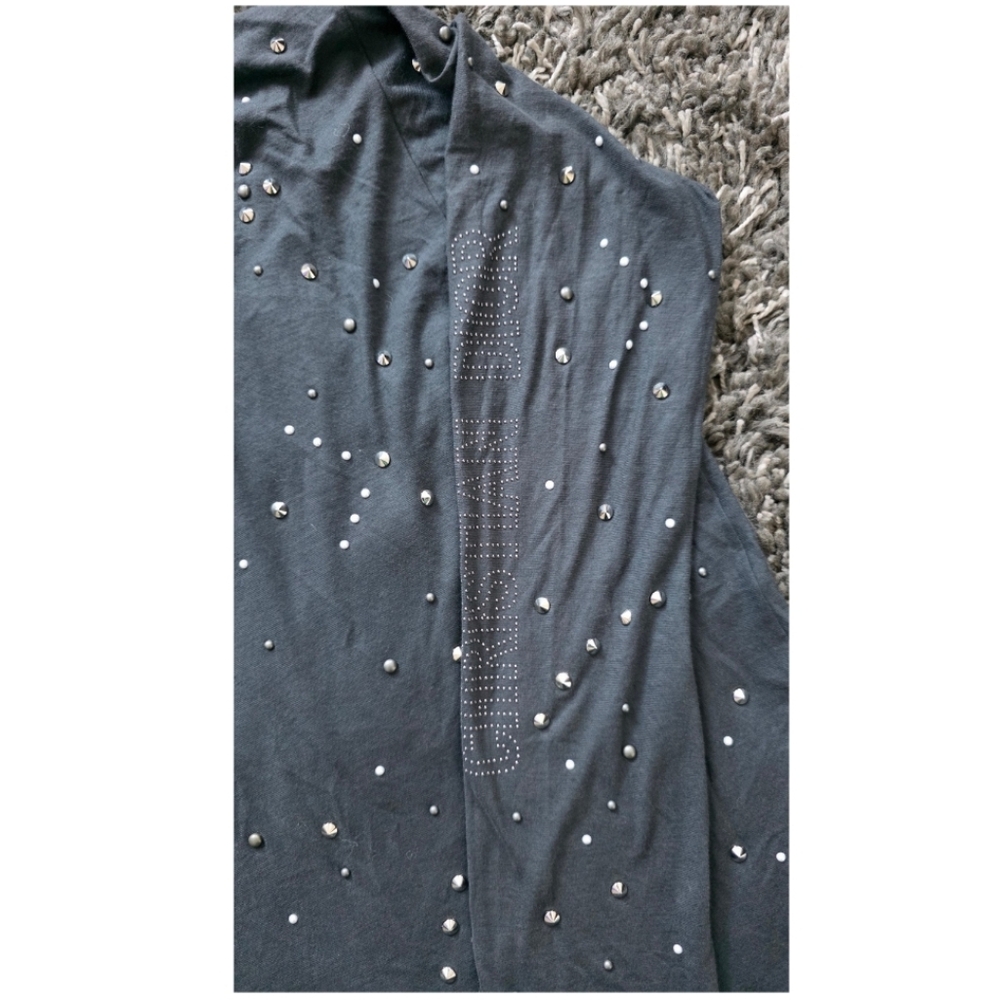 Dior Charcoal Buttoned Top with Stud Accents - Picture 4 of 6